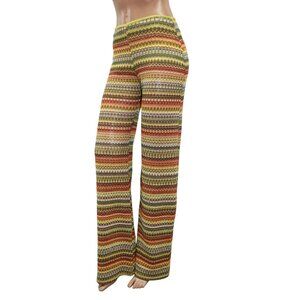 SO WHAT Y2K Colorful Boho Knit Stripe Patterned Flare Pants S-M
